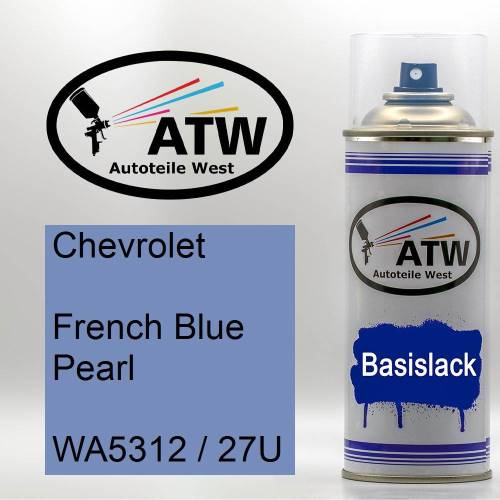 Chevrolet, French Blue Pearl, WA5312 / 27U: 400ml Sprühdose, von ATW Autoteile West.